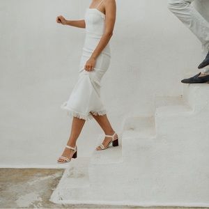 Coach white wedding shoes